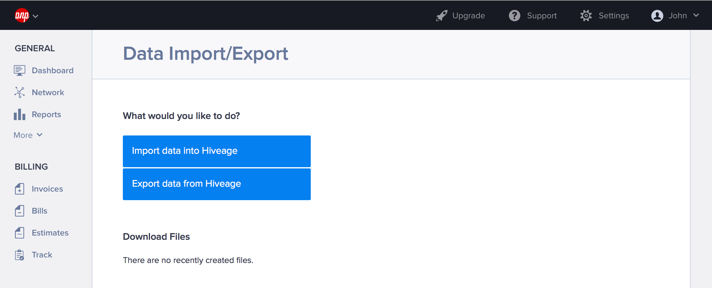 Data import and export in Hiveage