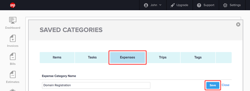 Adding an expense