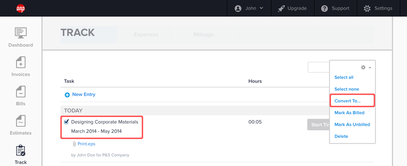 Converting time entries