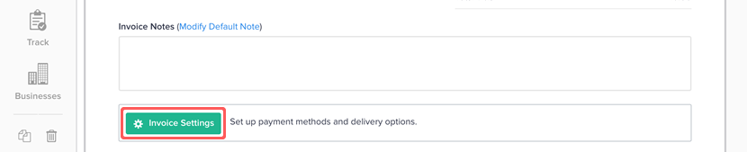 Recurring invoice settings
