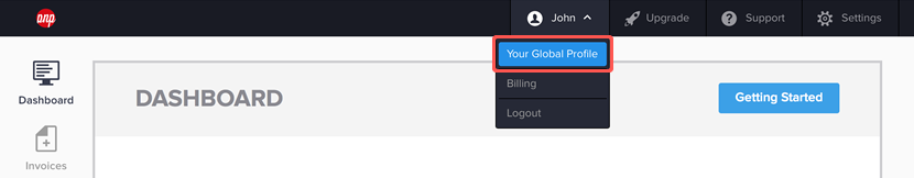 The Your Global Profile link.