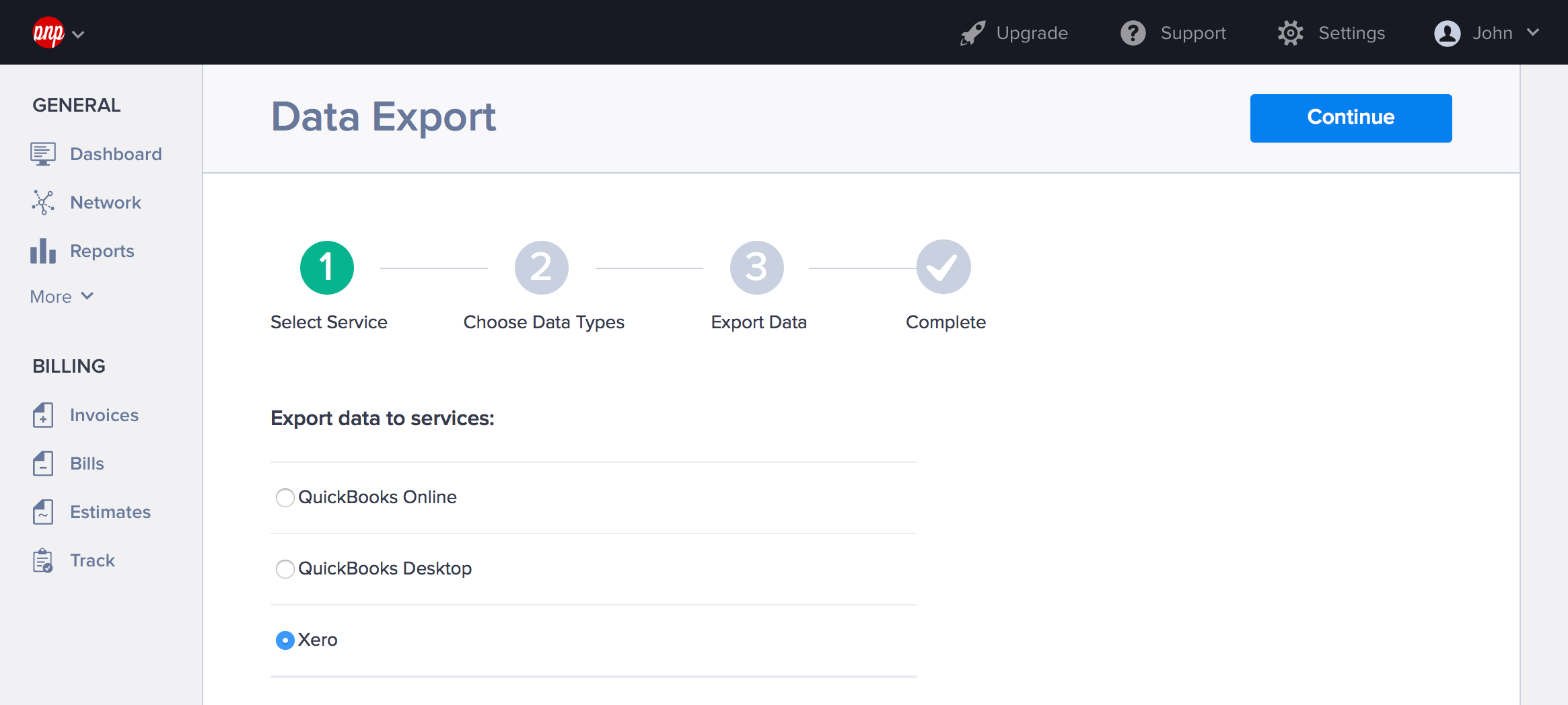 Data export to Xero in Hiveage